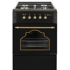 La TIENDA de - ¡Las Mejores Ofertas de internet! 29 Cocina Gas Negra Rustica 50 cm 4 Fuegos