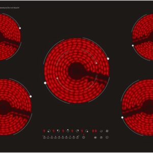 Placas eléctricas vitrocerámicas 77 cm, 5 fuegos